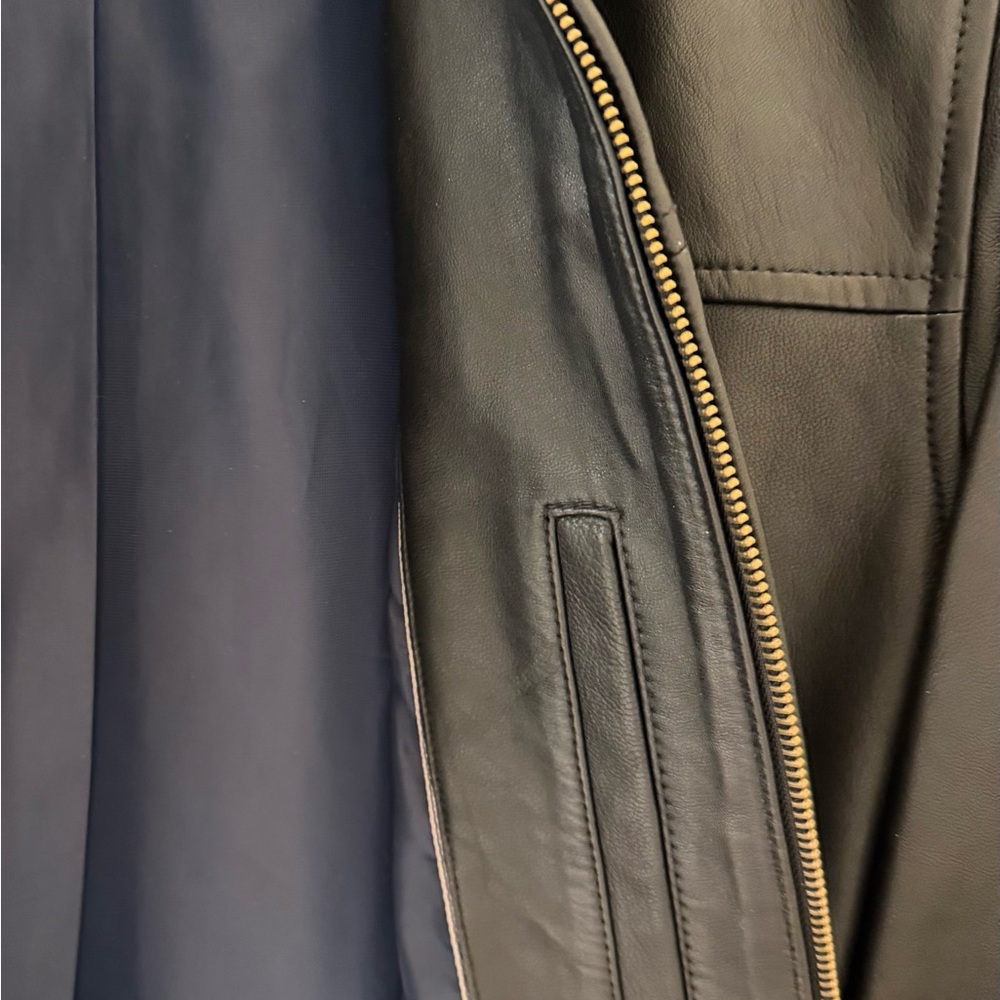 NWT Men’s Cole Haan Black Leather Jacket - Picture 3 of 5